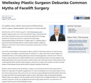 Brookline Plastic Surgeon Dispels Popular Myths About Facelift Surgery